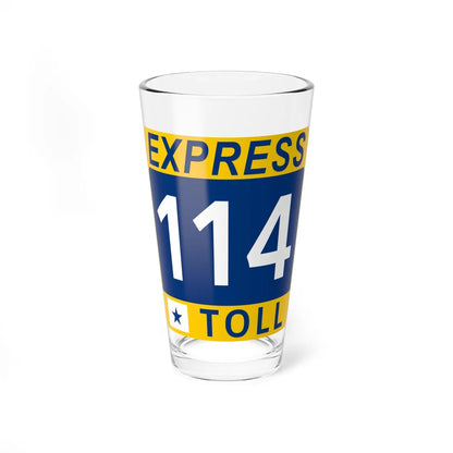 114 Express Lane free (Texas) (Road Sign) Pint Glass 16oz 16oz - Go Mug Yourself
