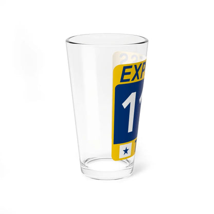 114 Express Lane free (Texas) (Road Sign) Pint Glass 16oz - Go Mug Yourself