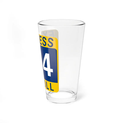 114 Express Lane free (Texas) (Road Sign) Pint Glass 16oz - Go Mug Yourself