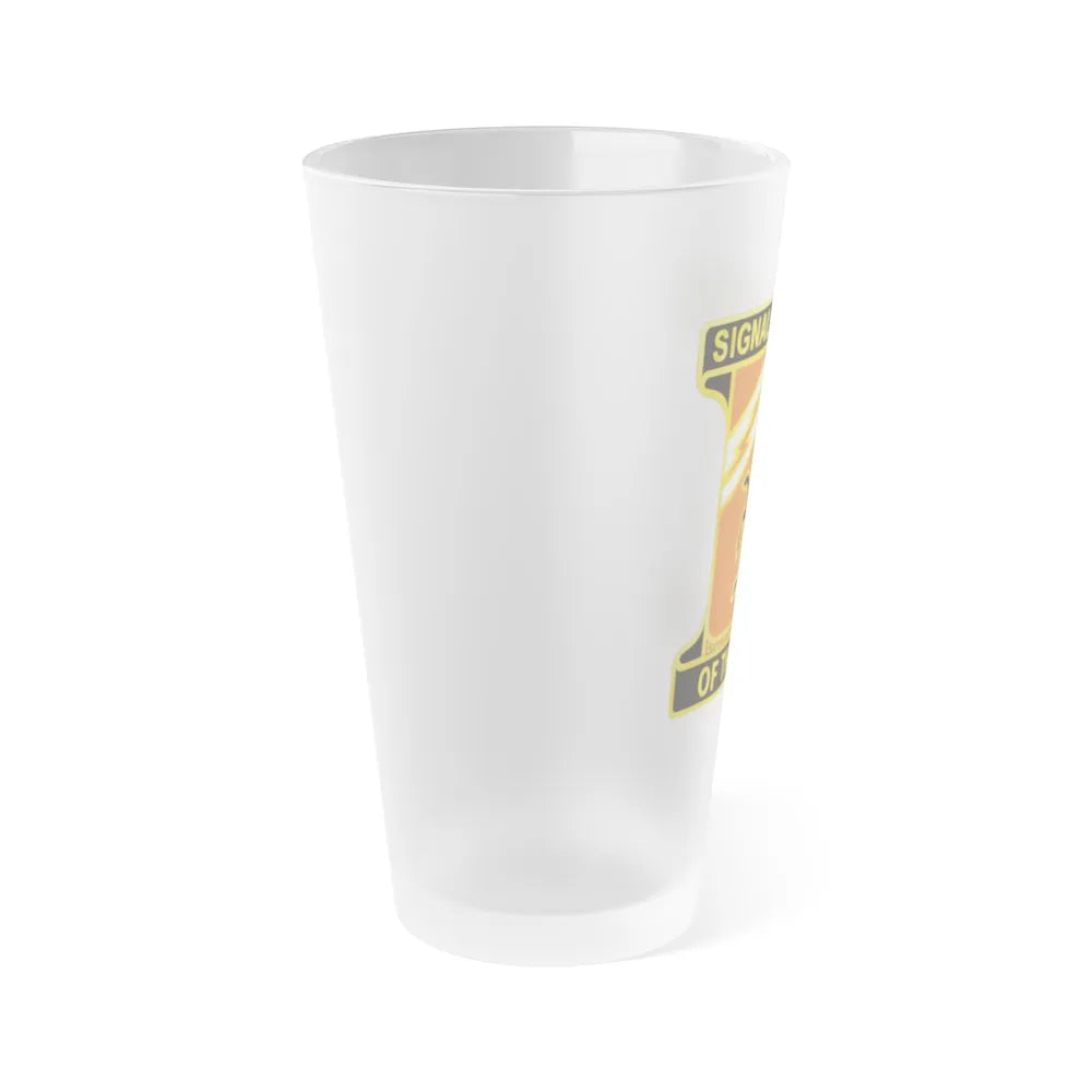 114 Signal Battalion (U.S. Army) Frosted Pint Glass 16oz-Go Mug Yourself