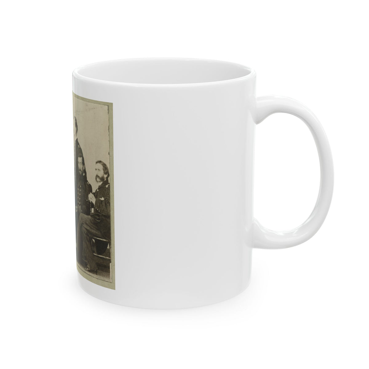 Group Portrait Of Officers With Admiral David G. Farragut Seated, Center (U.S. Civil War) White Coffee Mug