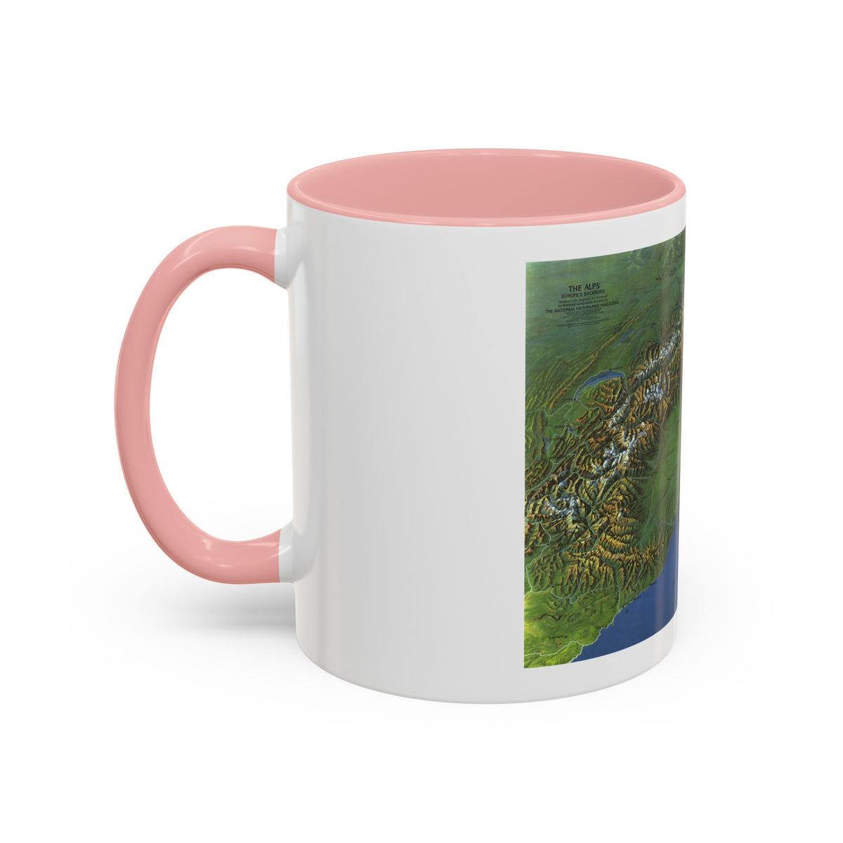 Alps, The - Europe's Backbone (1965) (Map) Accent Coffee Mug