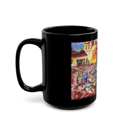 Death rides to the Fiesta, Man Junior, October 1951 - Black Coffee Mug-Go Mug Yourself