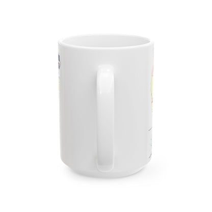 Map of the United States with flags (United States) White Coffee Mug