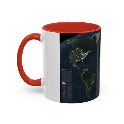 World Map - Earth at Night (2004) (Map) Accent Coffee Mug