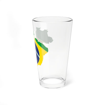 Flag of Brazil - Map (Brazil) Pint Glass 16oz