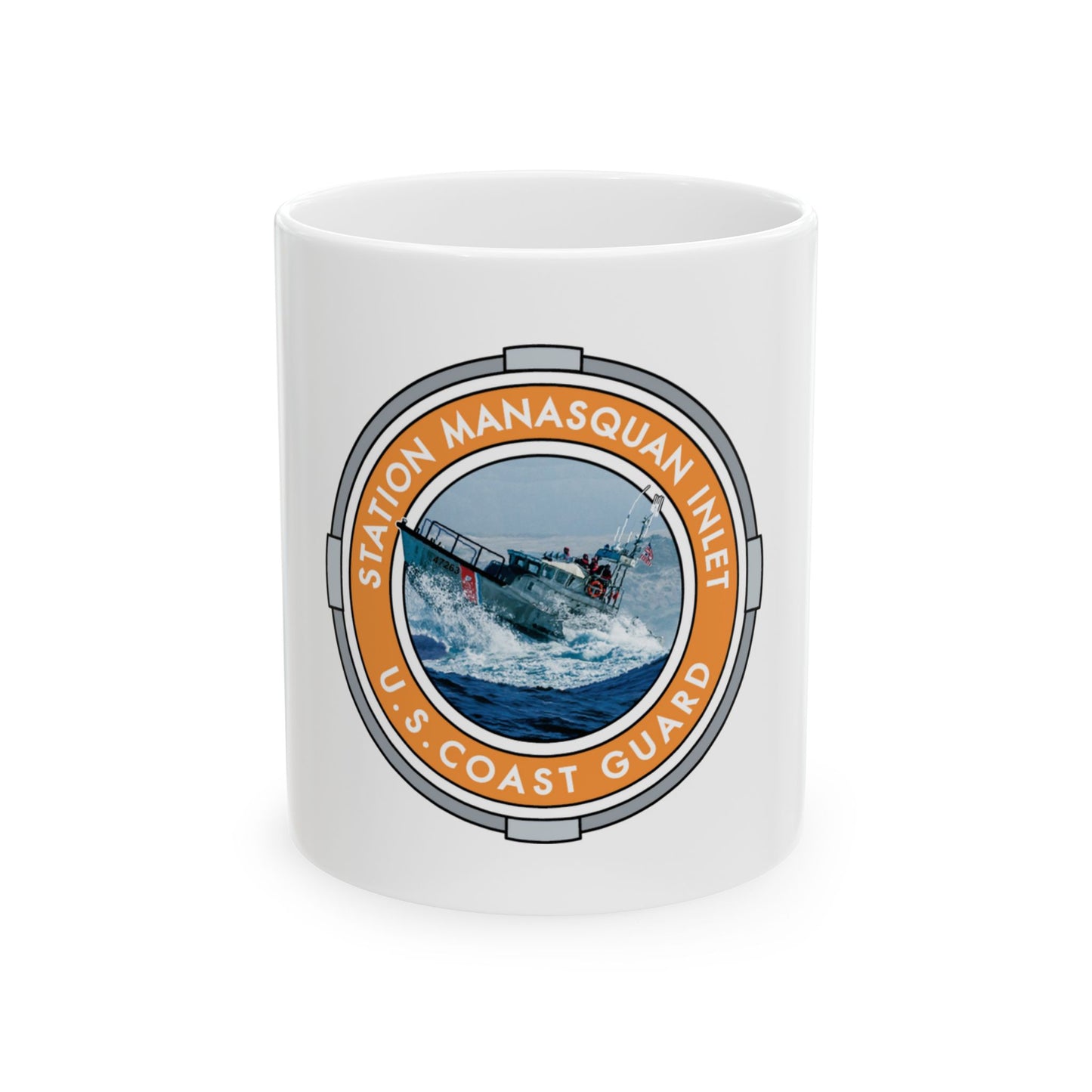 USCG Station Manasquan Inlet (U.S. Coast Guard) White Coffee Mug