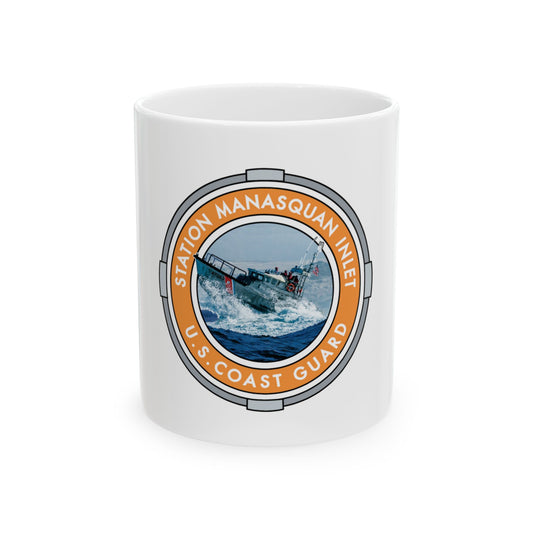 USCG Station Manasquan Inlet (U.S. Coast Guard) White Coffee Mug