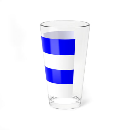 Weather flag blue white (Germany) Pint Glass 16oz