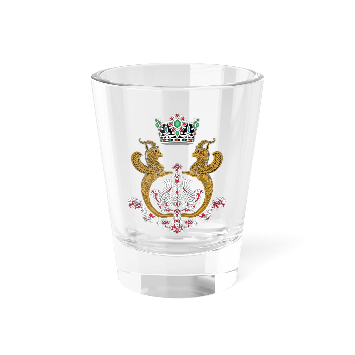 Imperial Arms of the Shahbanou of Iran (Iran) (Coat of Arms) Shot Glass 1.5oz