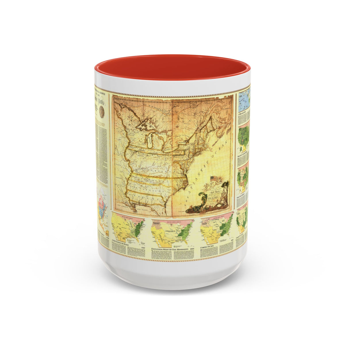 USA - Territorial Growth (1987) (Map) Accent Coffee Mug