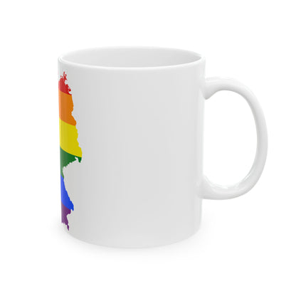 LGBT flag map of Germany (Germany) White Coffee Mug