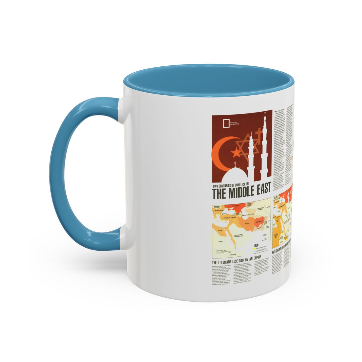 Middle East - Two Centuries of Conflict (1980) (Map) Accent Coffee Mug