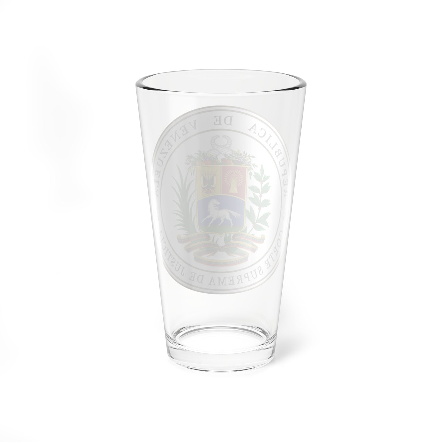 Sello de la Corte Suprema de la República de Venezuela (Venezuela) (Coat of Arms) Pint Glass 16oz