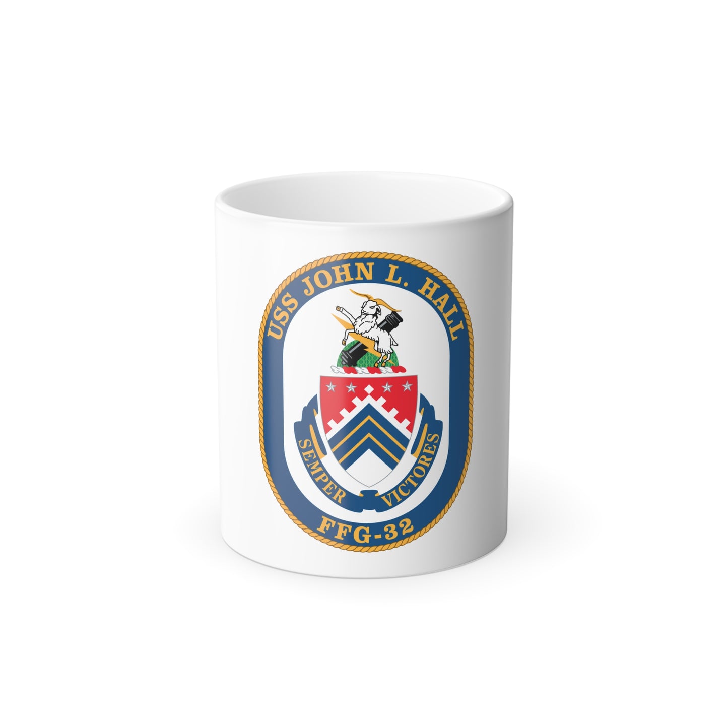 USS John L Hall FFG 32 (U.S. Navy) Color Changing Mug 11oz