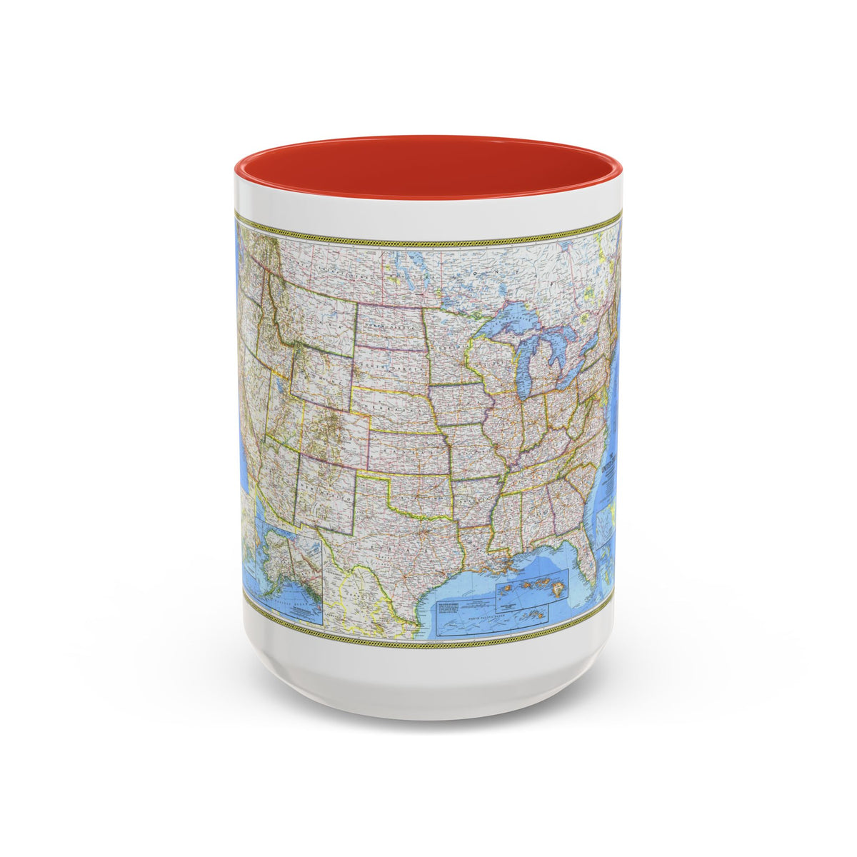 USA - The United States (1976) (Map) Accent Coffee Mug