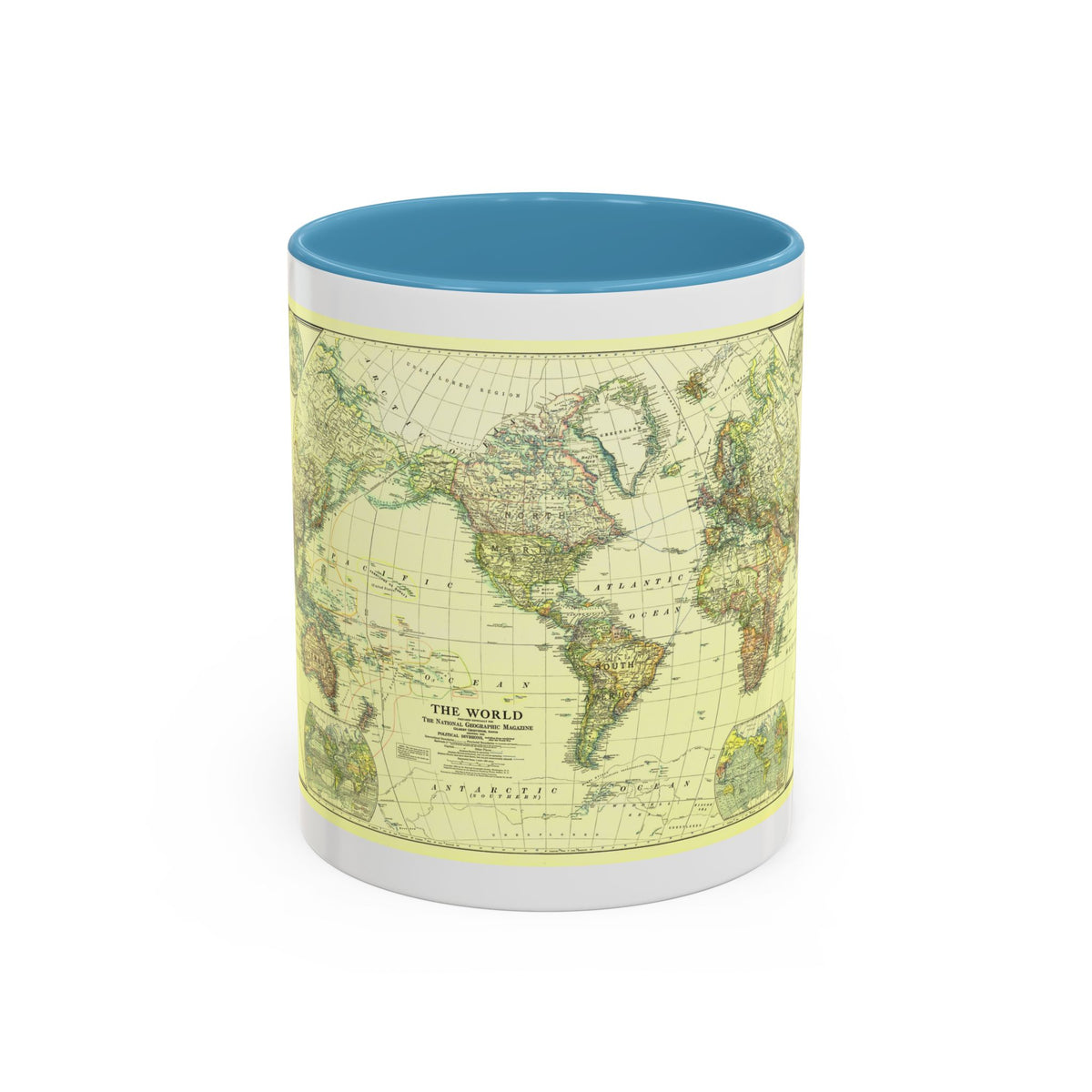 World Map - Political Divisions (1922) (Map) Accent Coffee Mug