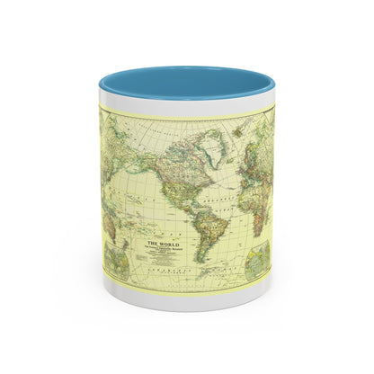 World Map - Political Divisions (1922) (Map) Accent Coffee Mug