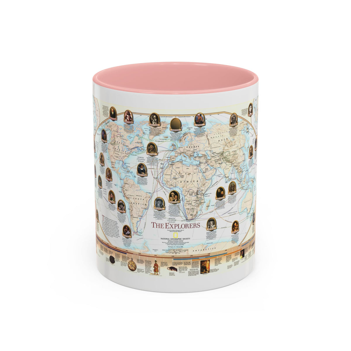World Map - Explorers (1998) (Map) Accent Coffee Mug