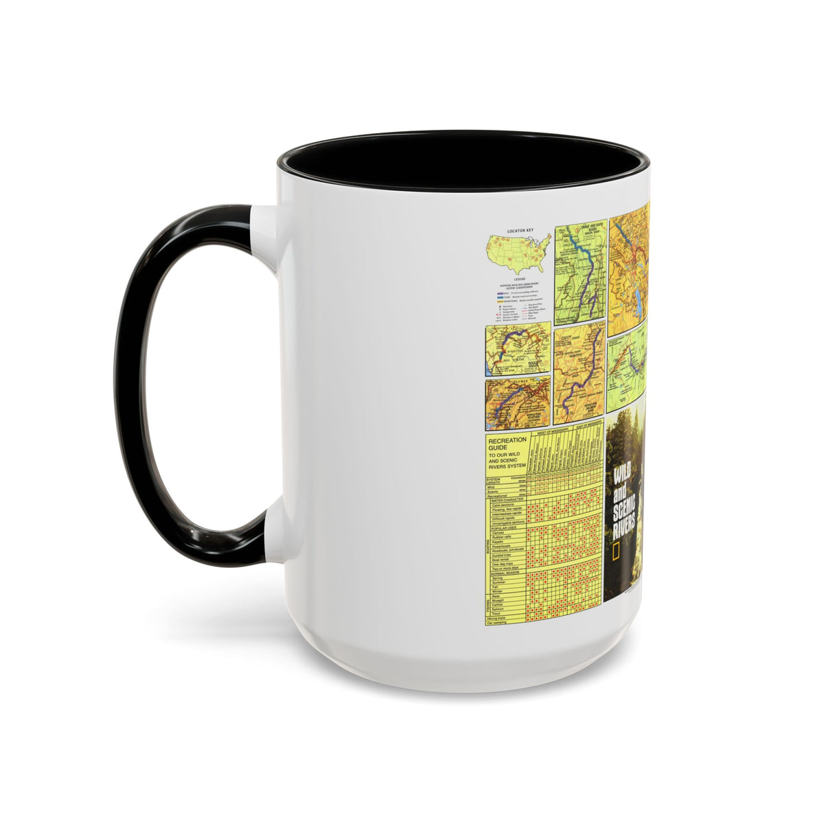 USA - Wild and Scenic Rivers 2 (1977) (Map) Accent Coffee Mug