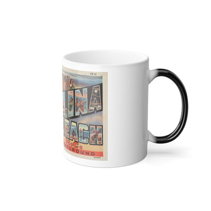 Greetings from Carolina Beach NC (Greeting Postcards) Color Changing Mug 11oz