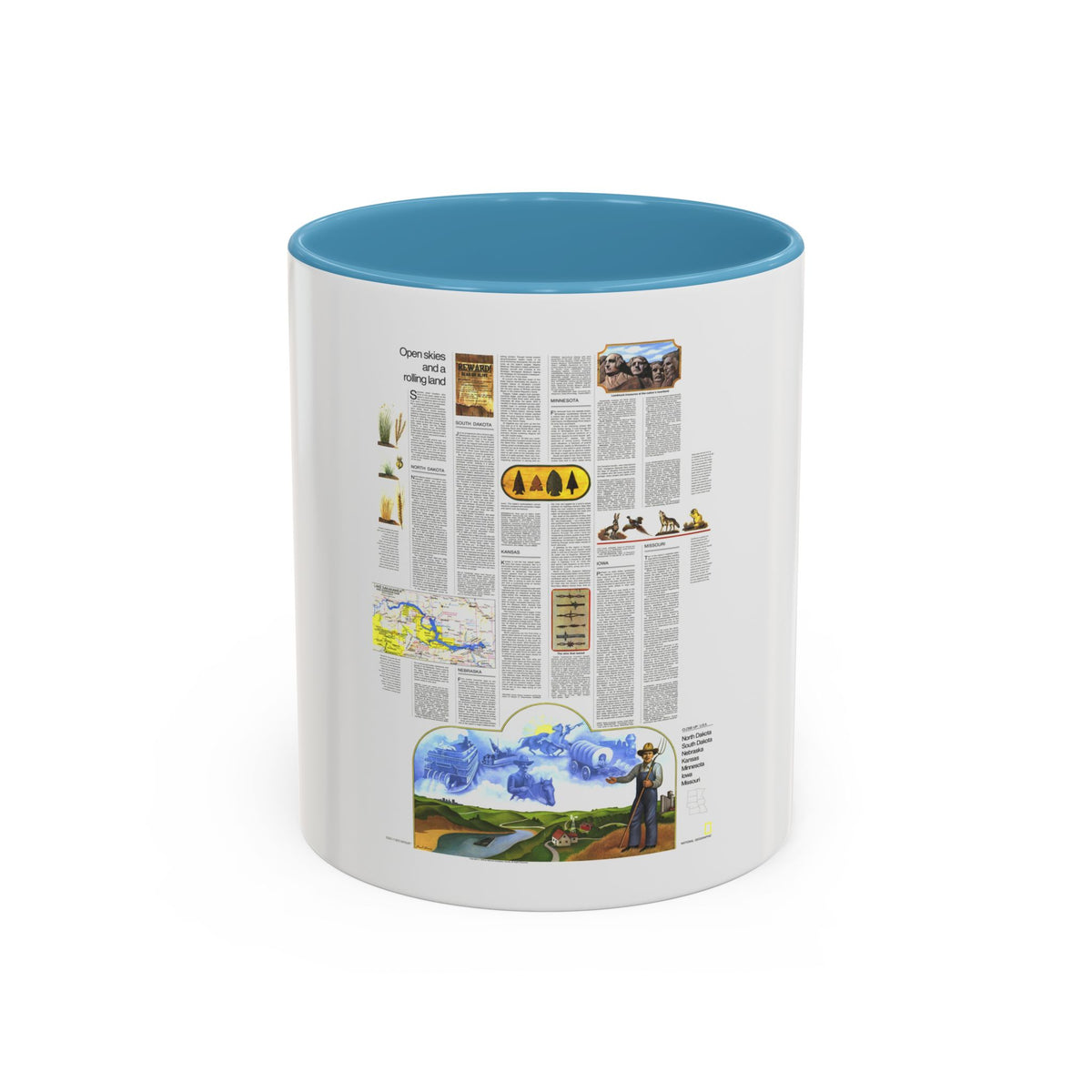 USA - North Central States 2 (1974) (Map) Accent Coffee Mug