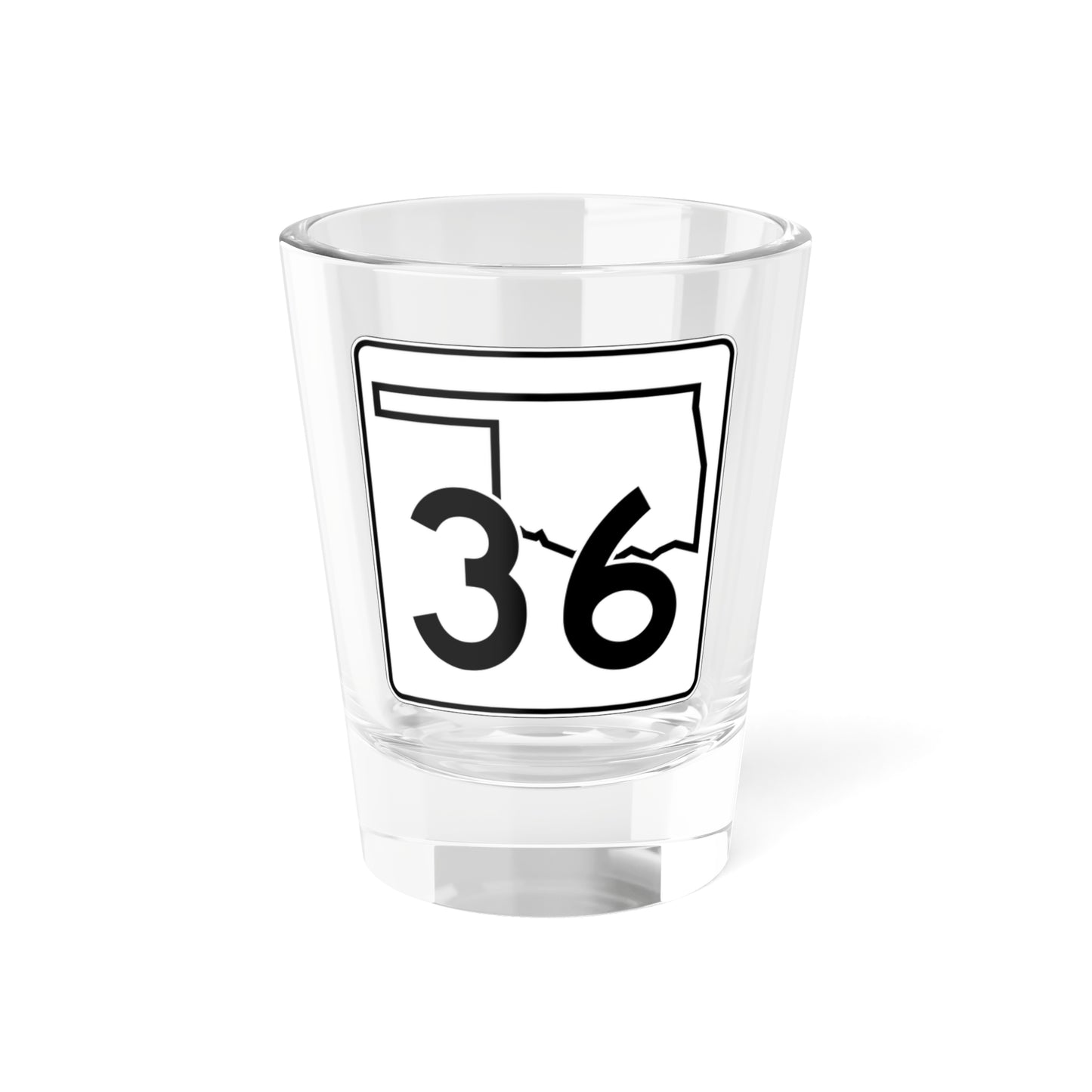Oklahoma State Highway 36 (Oklahoma) (Road Sign) Shot Glass 1.5oz