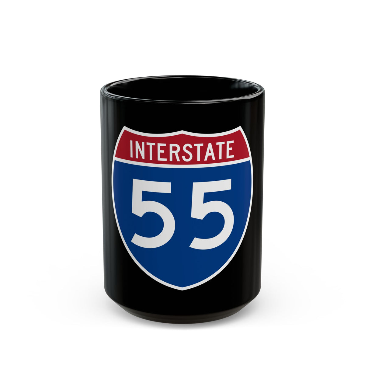 Interstate 55 (U.S. Highways) Black Coffee Mug