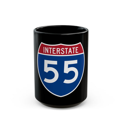 Interstate 55 (U.S. Highways) Black Coffee Mug