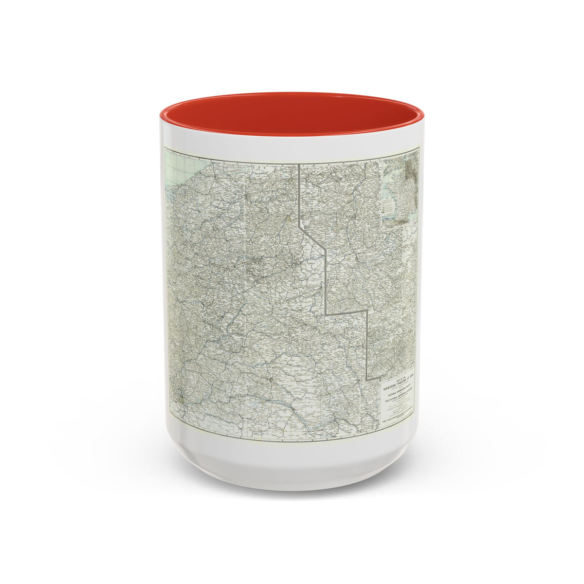 Western Theatre of War (1918) (Map) Accent Coffee Mug