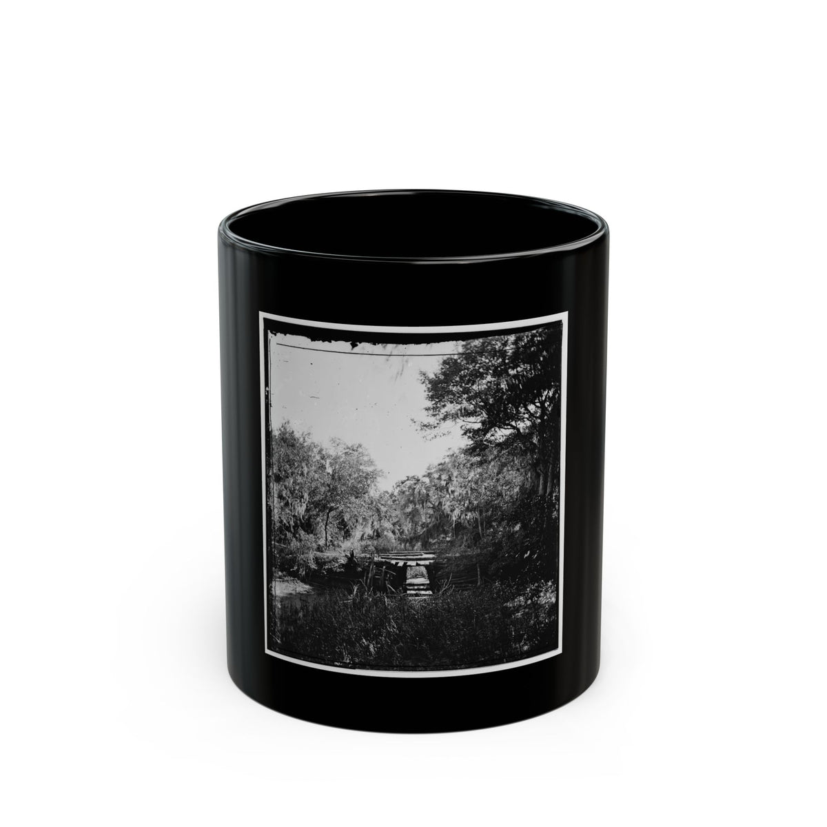 Savannah, Georgia. Bridge Over Stream (U.S. Civil War) Black Coffee Mug