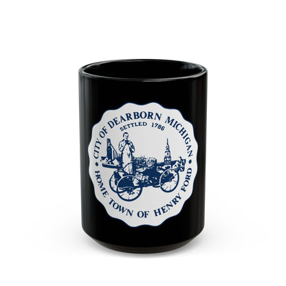 Seal of Dearborn Michigan - Black Coffee Mug