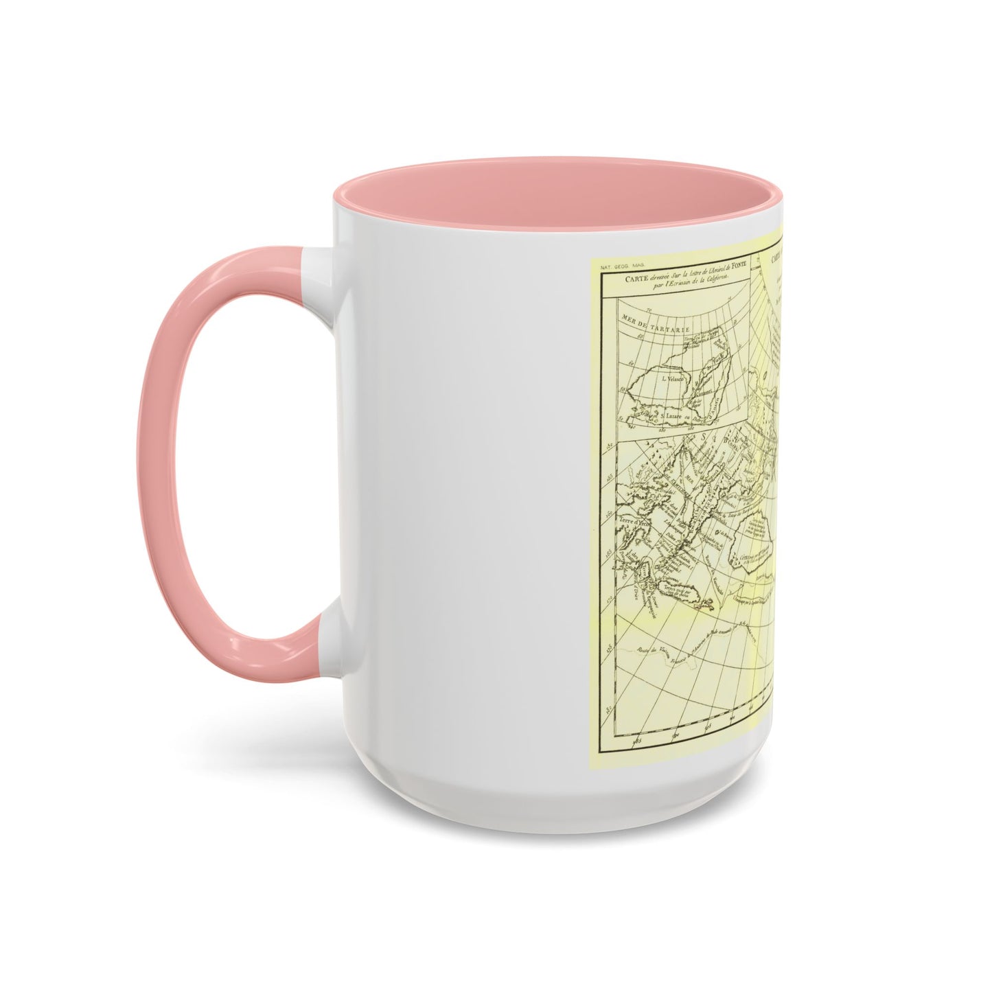 Asia - Carte Generale des Decouvertes (1892) (Map) Accent Coffee Mug