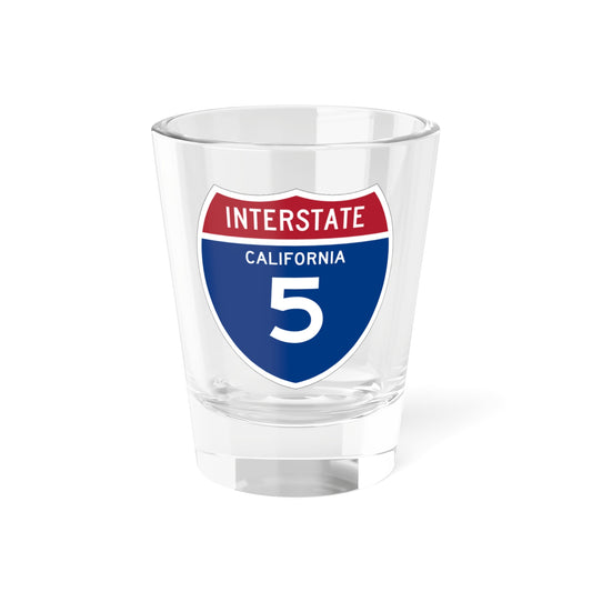 I-00 1957 template (California) (Road Sign) Shot Glass 1.5oz