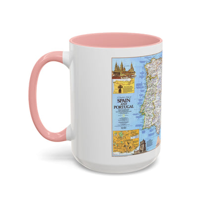 Spain and Portugal - A Traveller's Map 1 (1984) (Map) Accent Coffee Mug