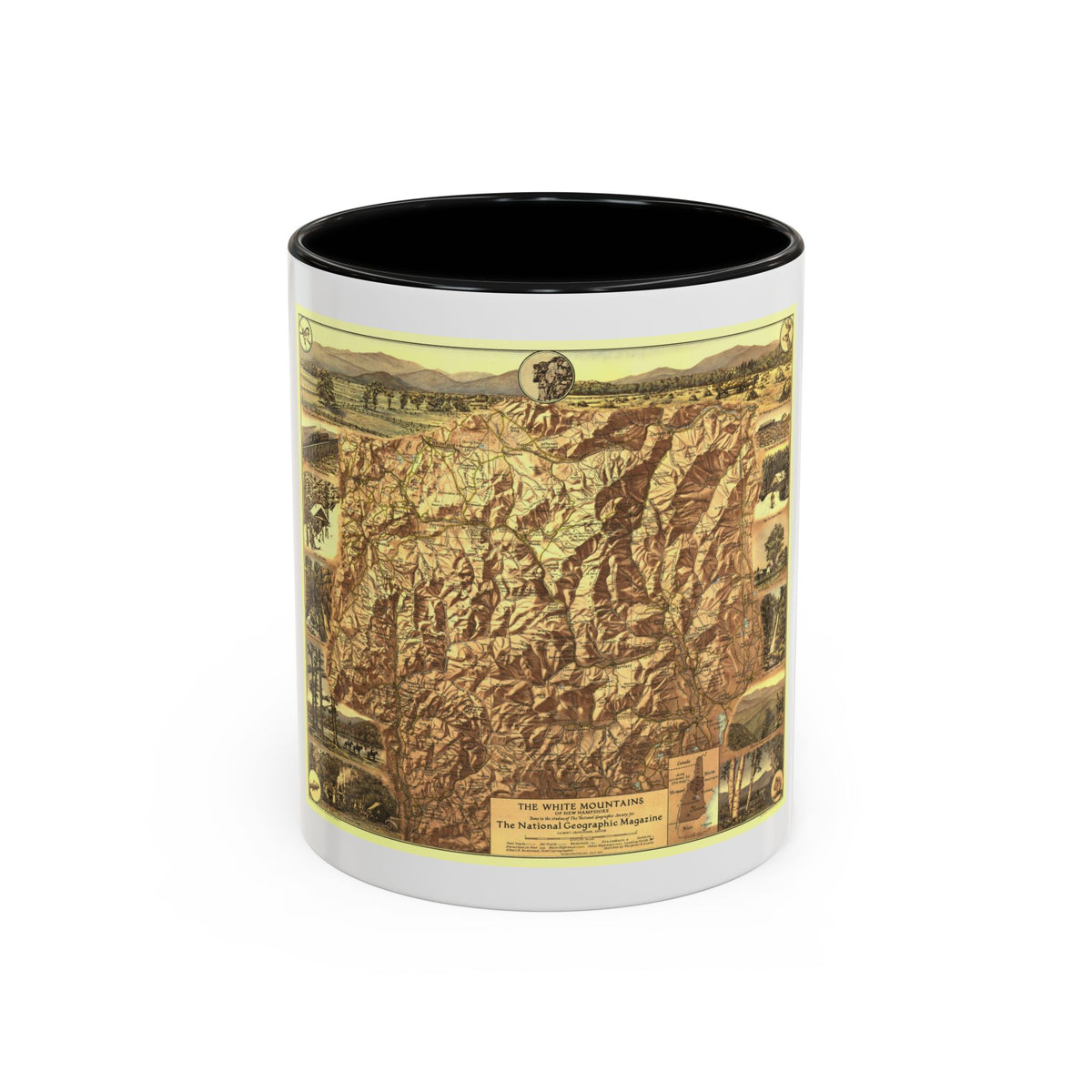 USA - New Hampshire's White Mountains (1937) (Map) Accent Coffee Mug