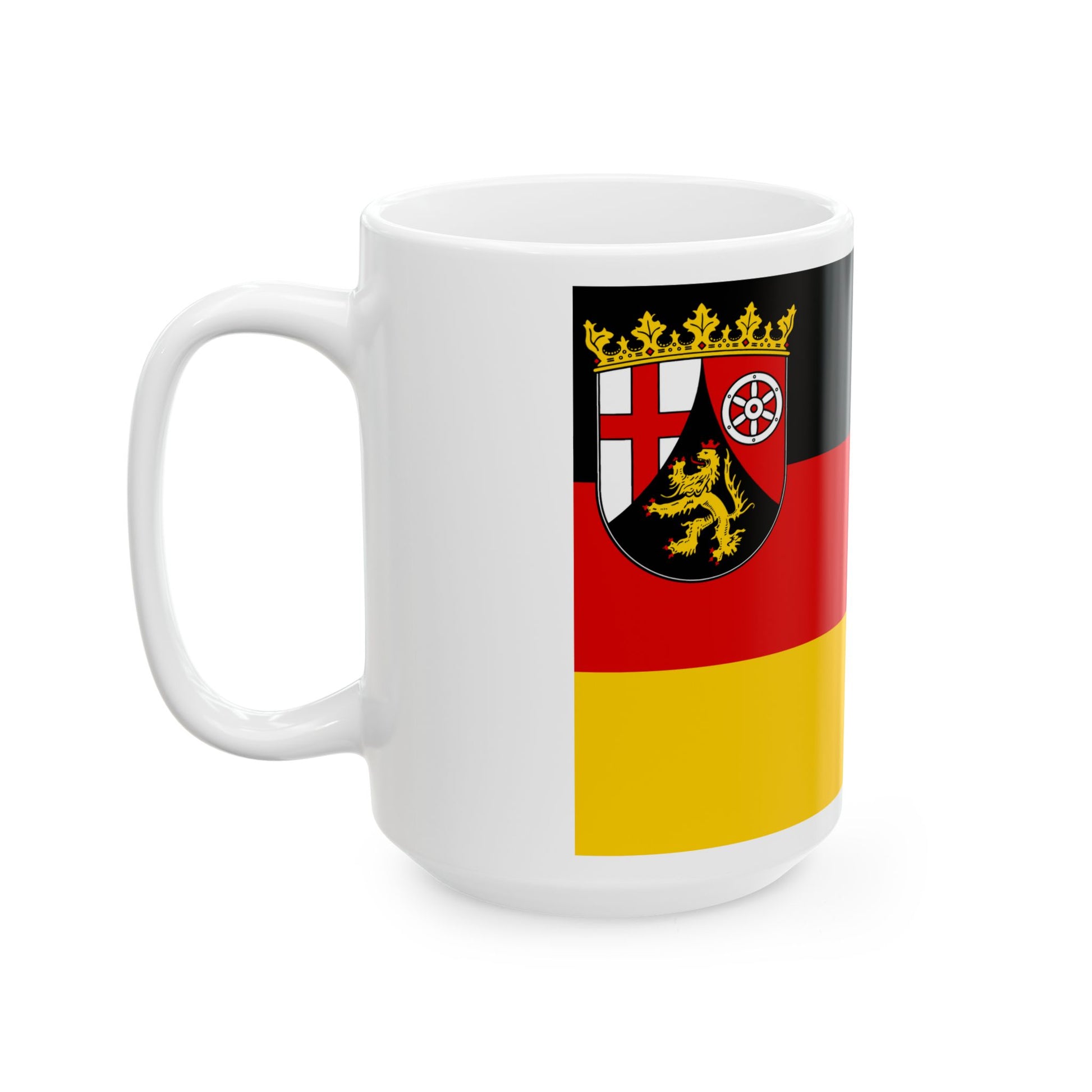 Flag of Rhineland Palatinate Germany - White Coffee Mug-Go Mug Yourself