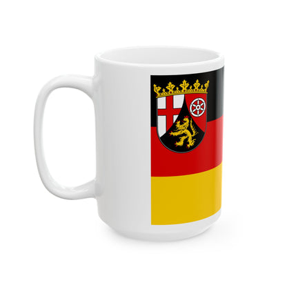 Flag of Rhineland Palatinate Germany - White Coffee Mug