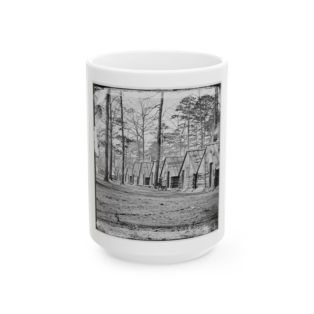 Chapin's Bluff, Virginia (Vicinity). Soldier's Quarters At Chapin's Farm (U.S. Civil War) White Coffee Mug