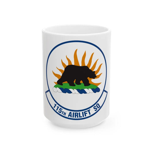 115 Airlift Squadron (U.S. Air Force) White Coffee Mug-15oz-Go Mug Yourself