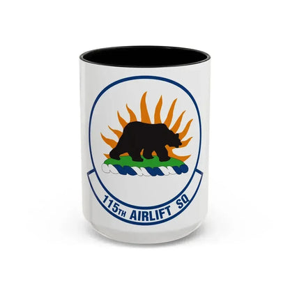 115 Airlift Squadron (U.S. Air Force) Accent Coffee Mug 15oz Black - Go Mug Yourself