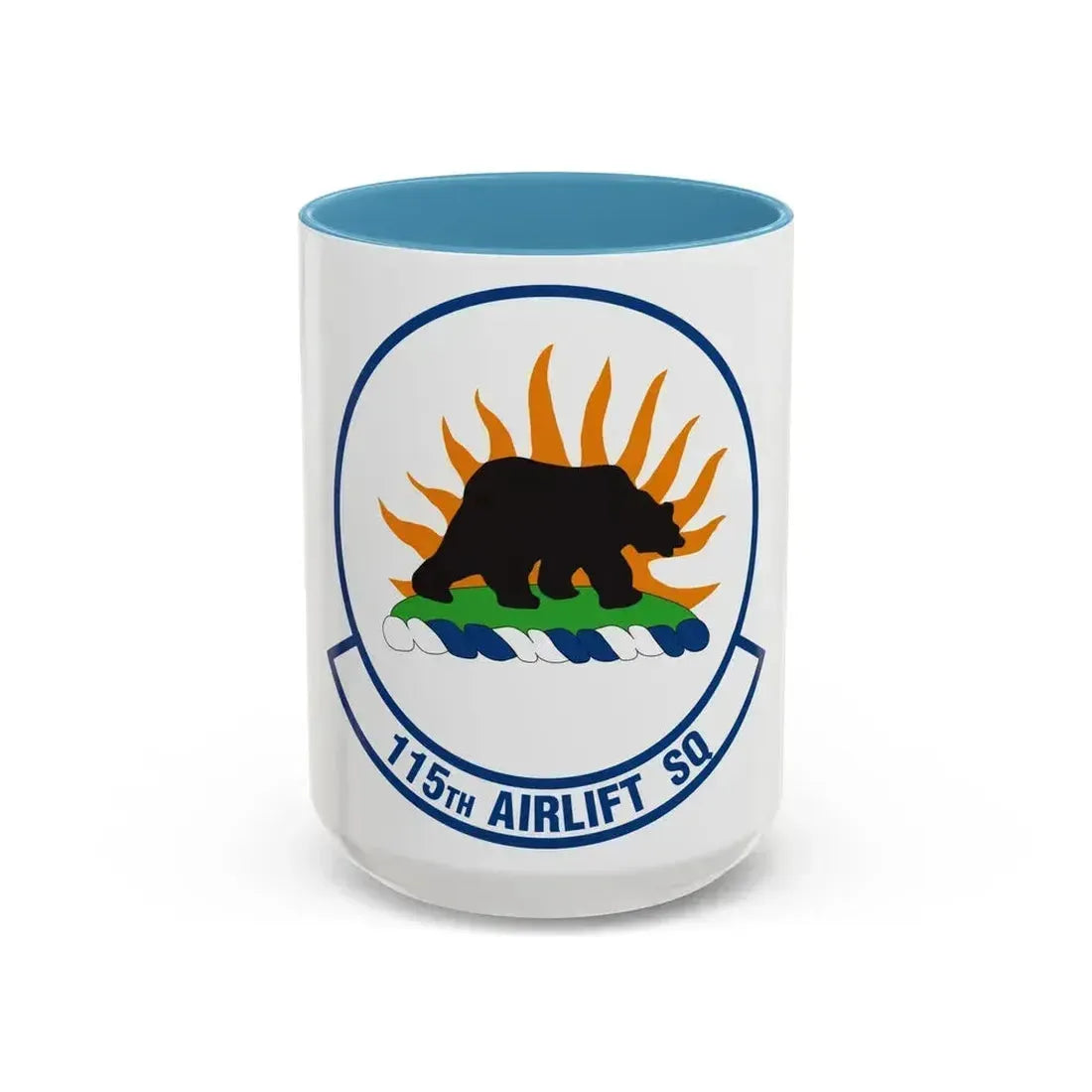 115 Airlift Squadron (U.S. Air Force) Accent Coffee Mug 15oz Light Blue - Go Mug Yourself
