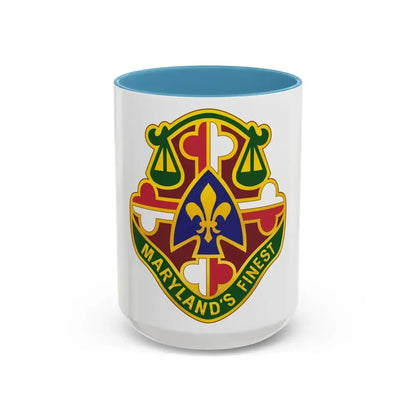 115 Military Police Battalion (U.S. Army) Accent Coffee Mug 15oz Light Blue - Go Mug Yourself