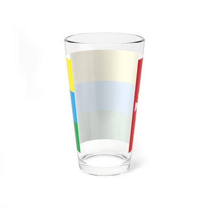Flag of Kremenets Raion in Ternopil Oblast (Ukraine) Pint Glass 16oz