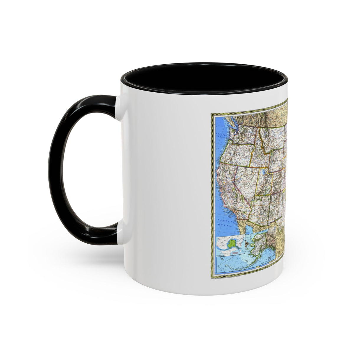 USA - The United States (1993) (Map) Accent Coffee Mug