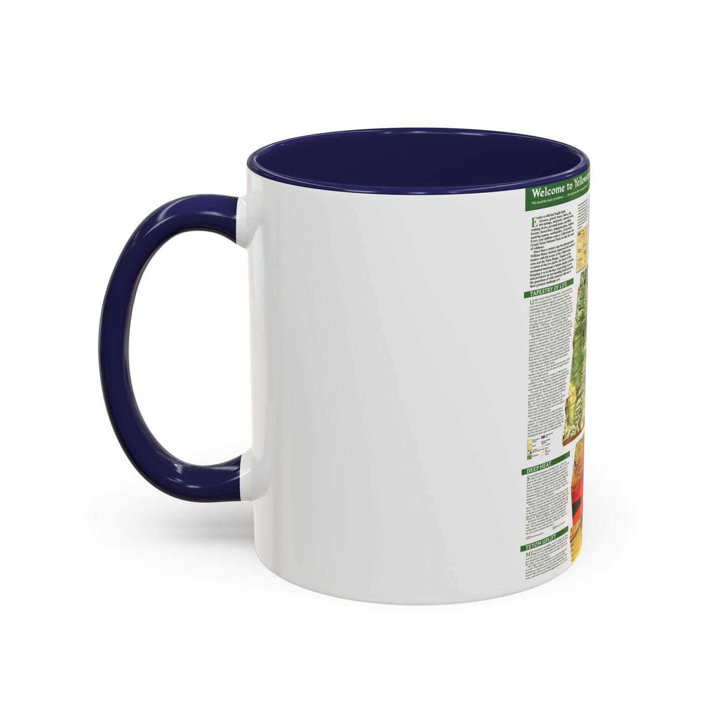 USA - Yellowstone and Grand Teton 2 (1989) (Map) Accent Coffee Mug