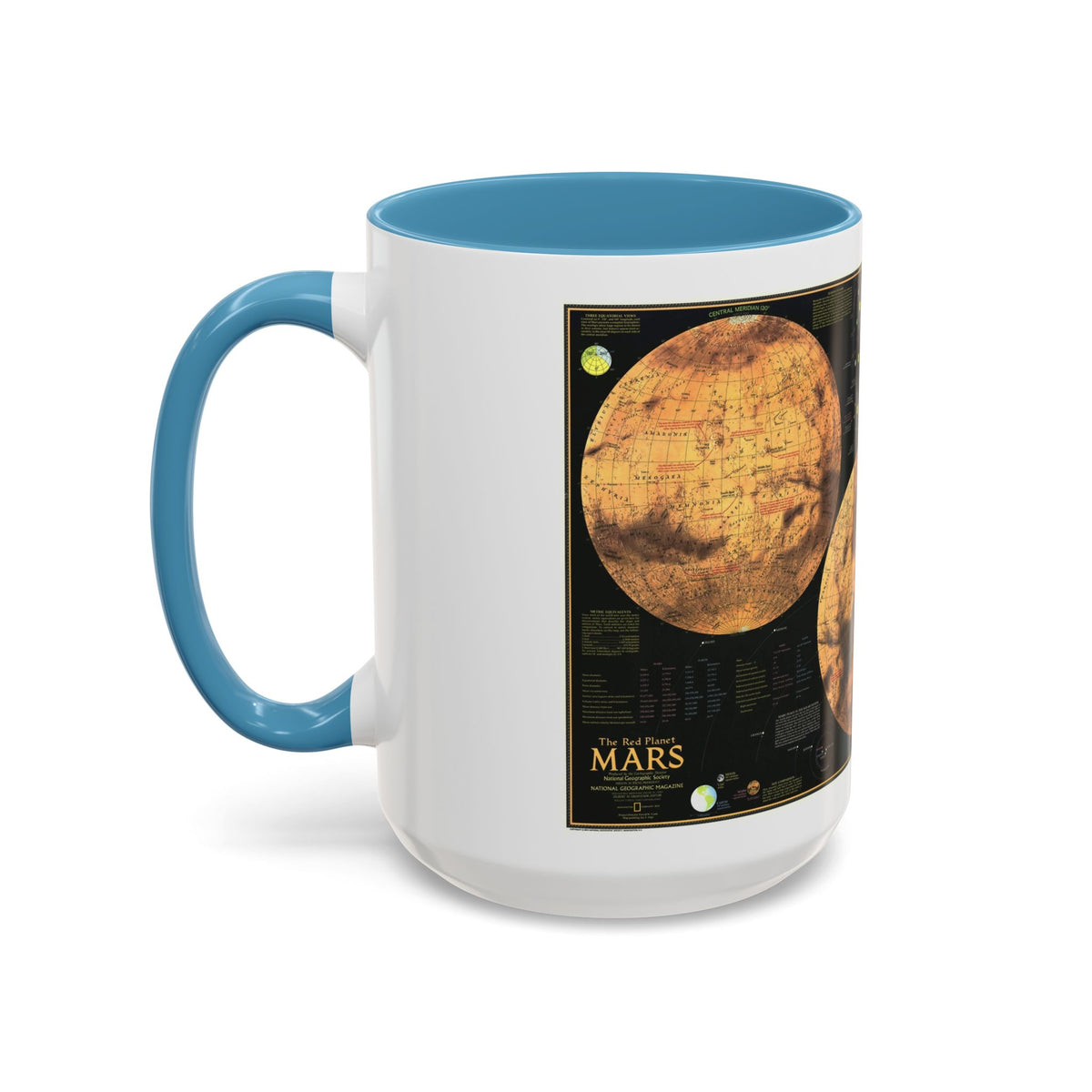 Space - MARS The Red Planet (1973) (Map) Accent Coffee Mug