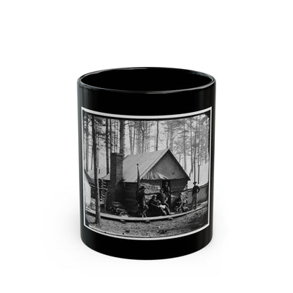 Brandy Station, Va. Officers In Front Of Winter Quarters At Army Of The Potomac Headquarters (U.S. Civil War) Black Coffee Mug