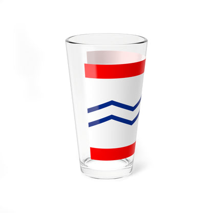 工作船旗白地紺山形紅縁 (Japan) Pint Glass 16oz