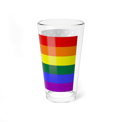 LGBT USA flag cropped (United States) Pint Glass 16oz